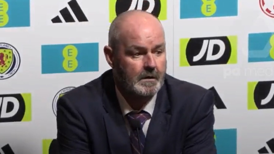 Scotland manager Steve Clarke reacts to Norway draw having secured Euro qualification (Video)